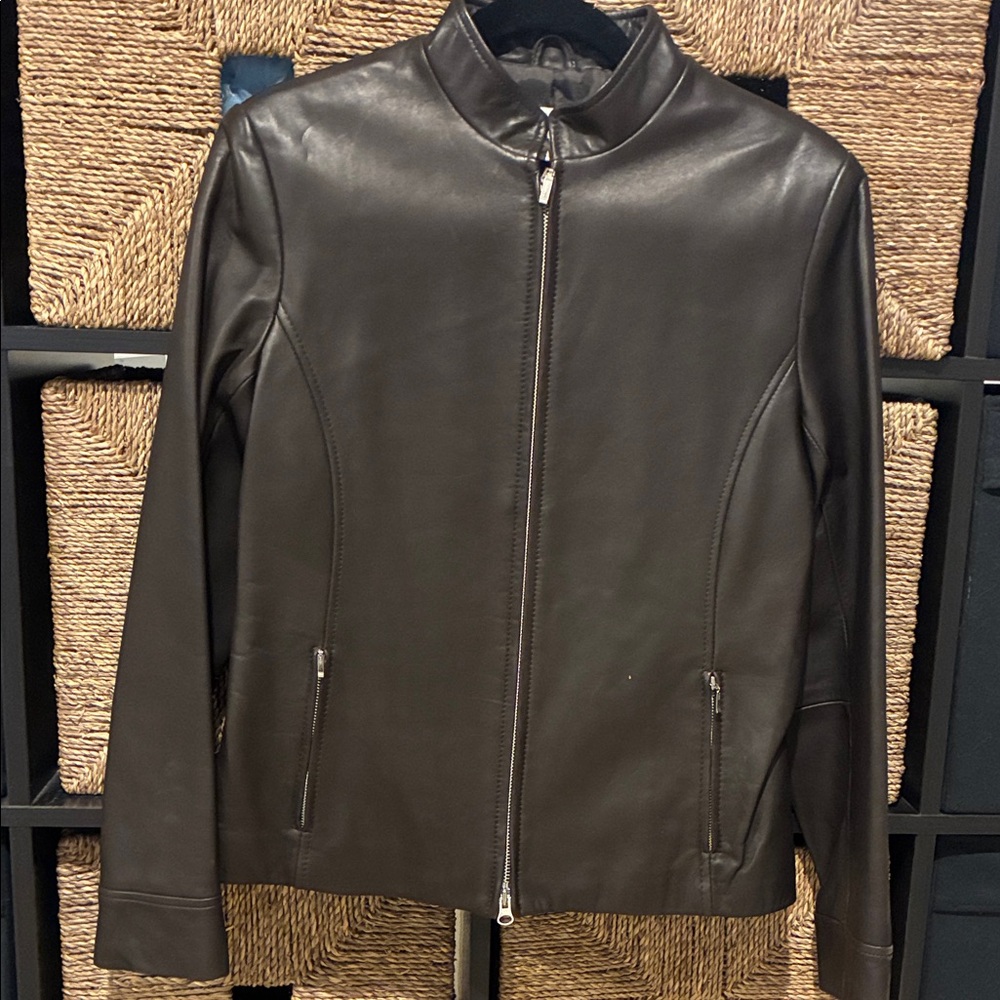 Casual Corner Dark Brown Leather Jacket